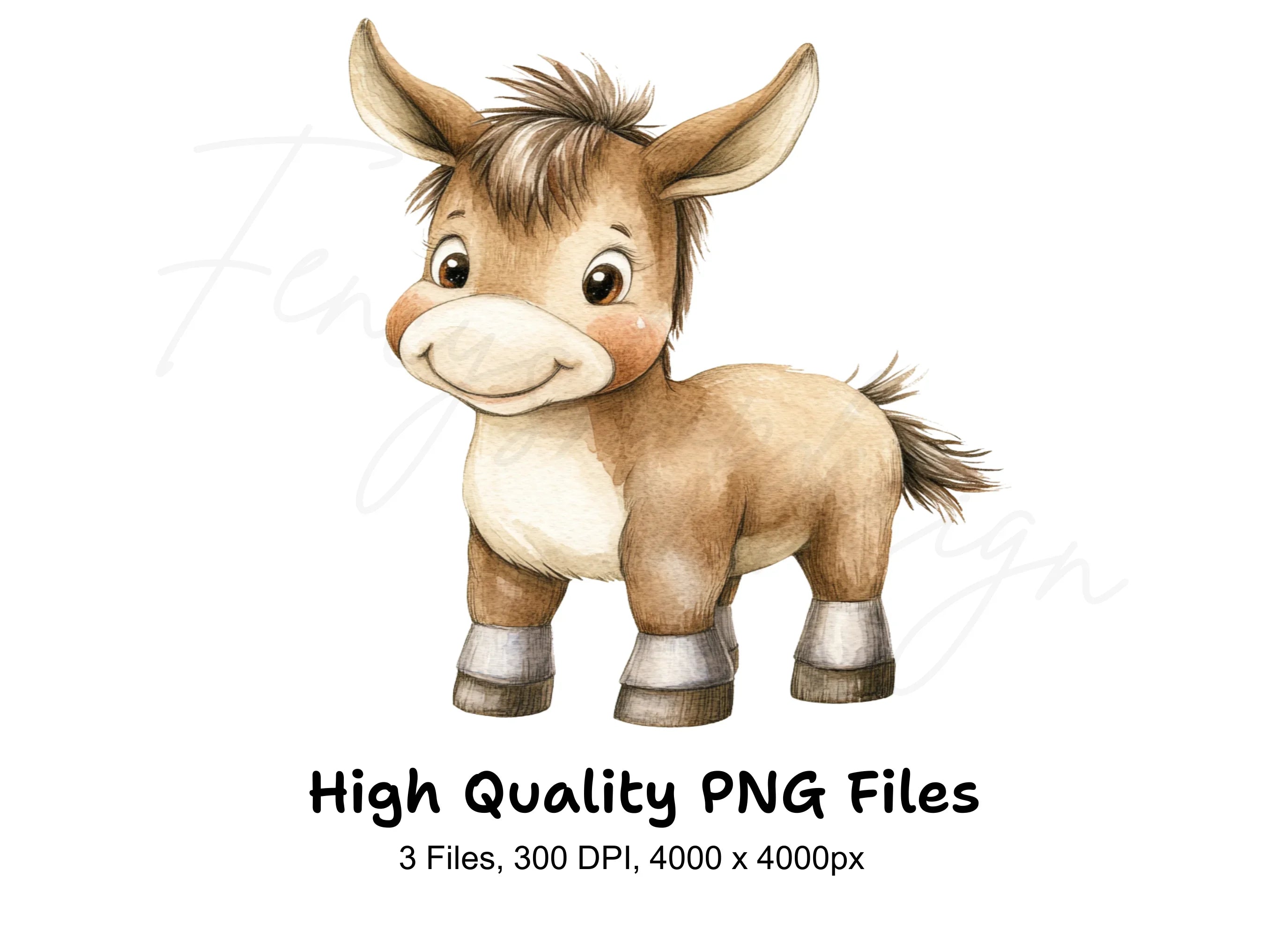 Cute Donkey Clipart Bundle