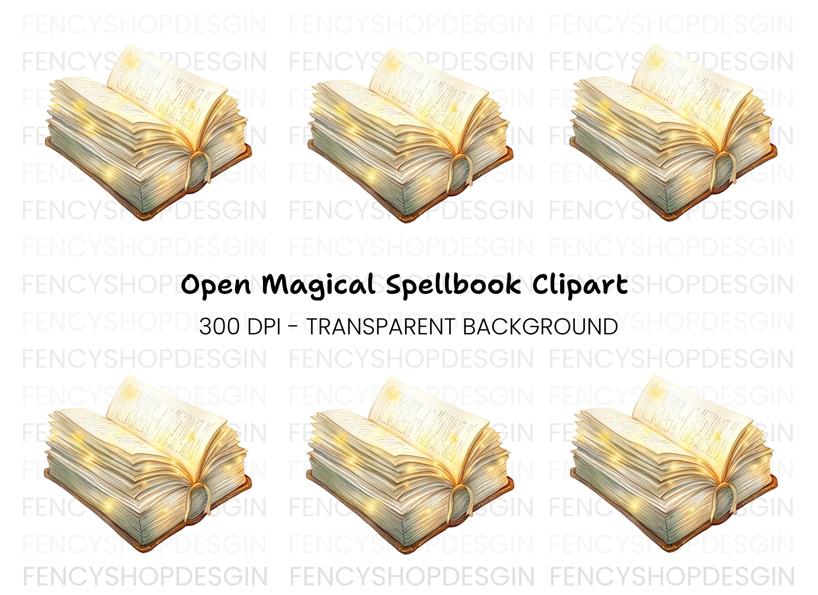 Open Magical Book Clipart Bundle