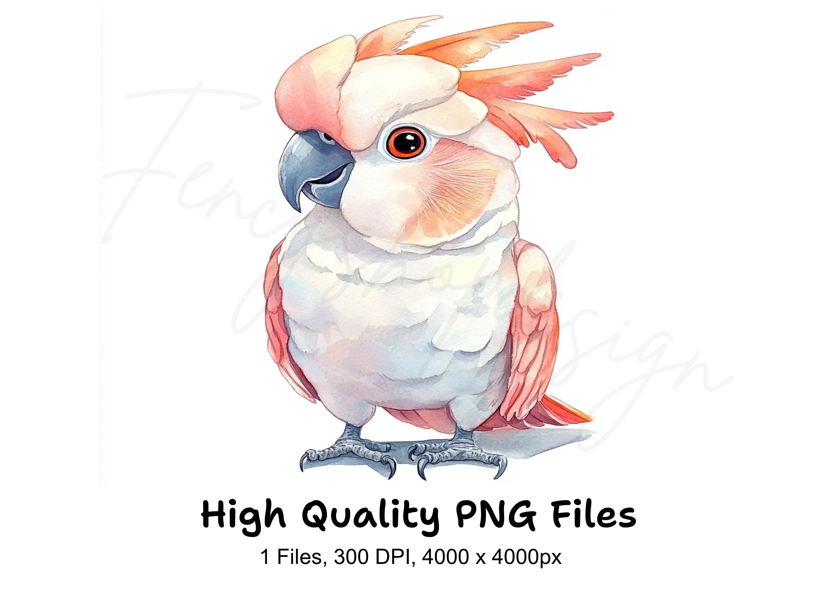 Cute Pink Cockatoo Clipart Bundle