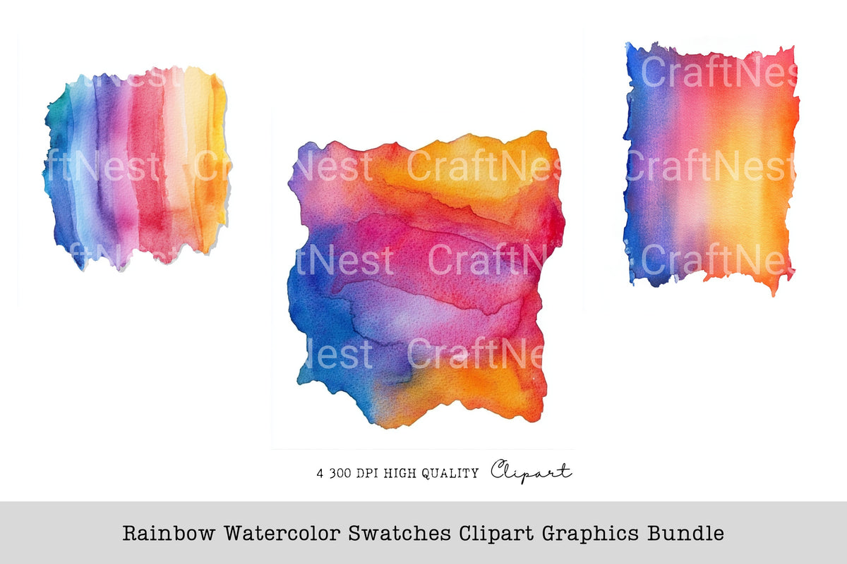 Rainbow Swatches Graphics Clipart Bundle