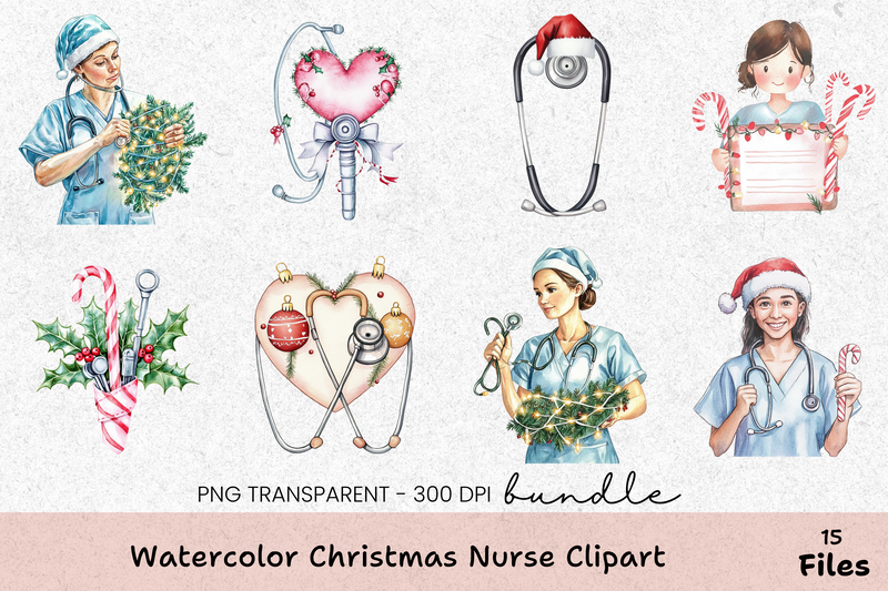 Christmas Nurse Clipart Bundle - CraftNest - Digital Crafting and Art