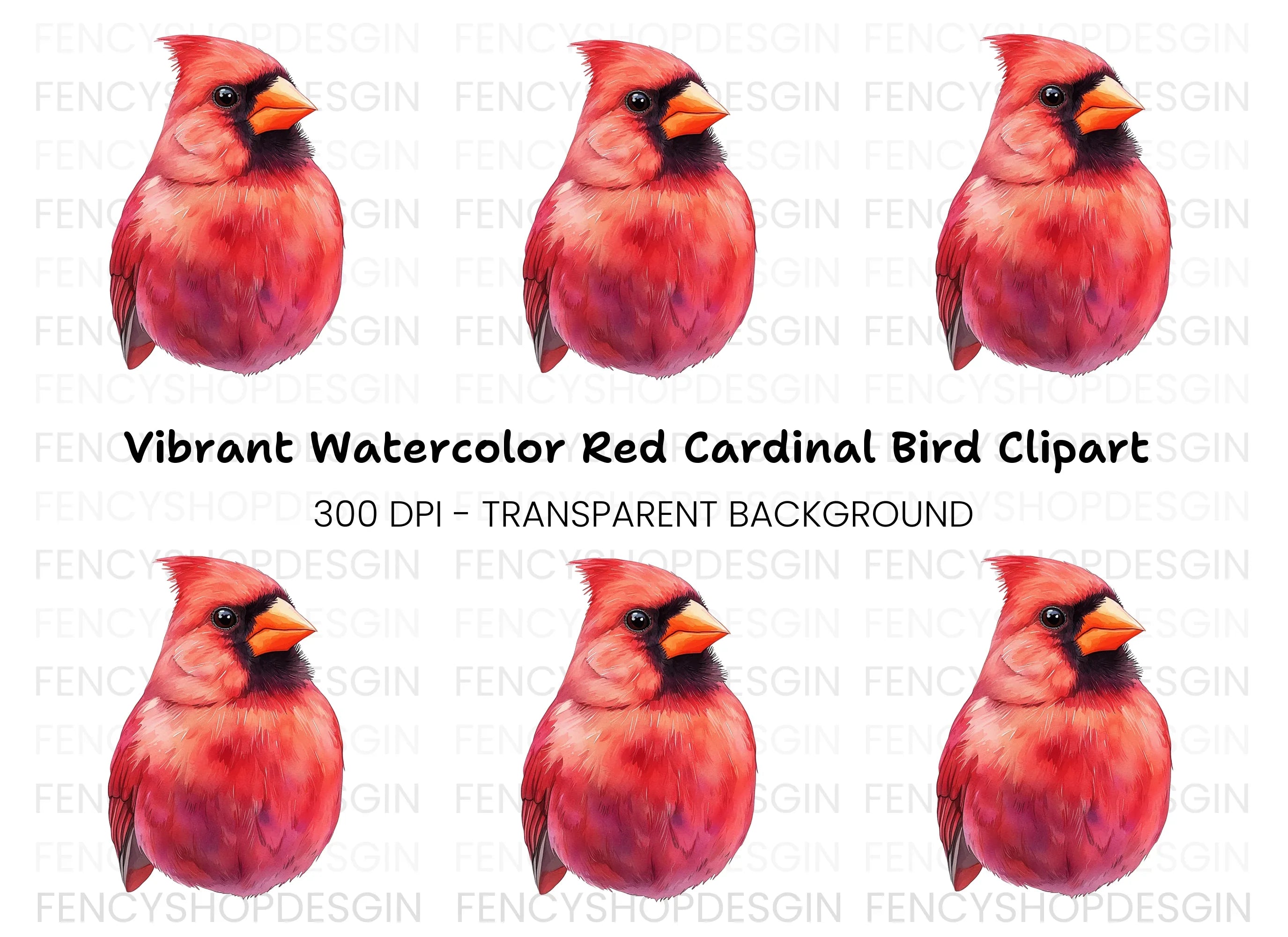 Vibrant Cardinal Clipart Bundle