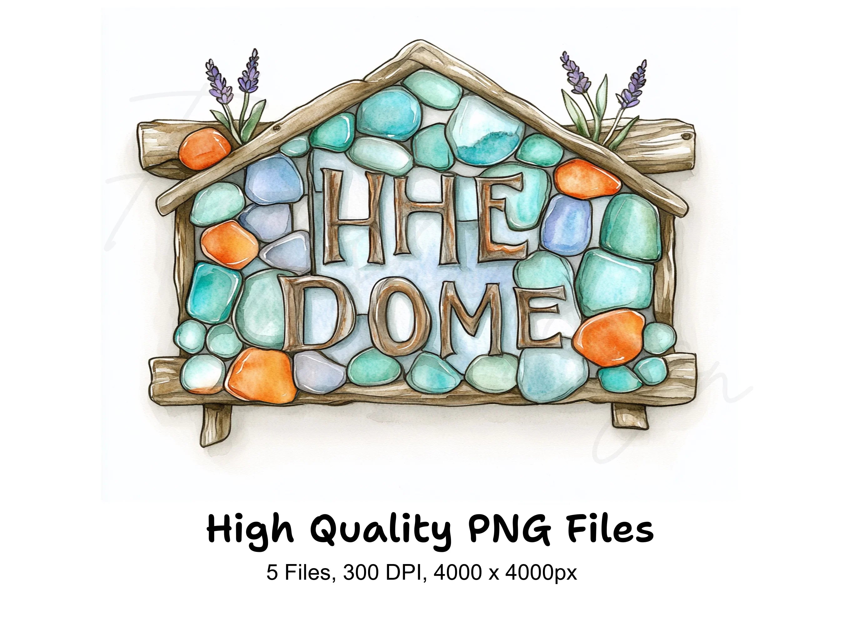 Stone Home Signs Clipart Bundle