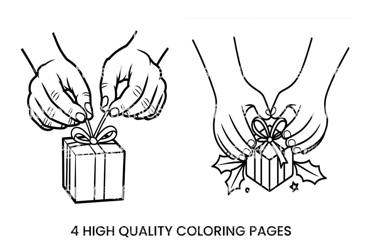 Christmas Gift Wrapping Coloring Books