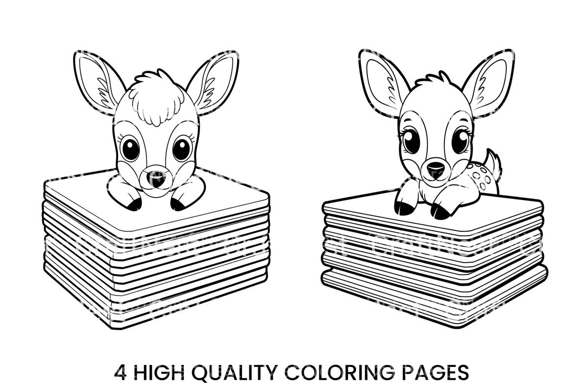 Cute Baby Deerfor Kids Coloring Books
