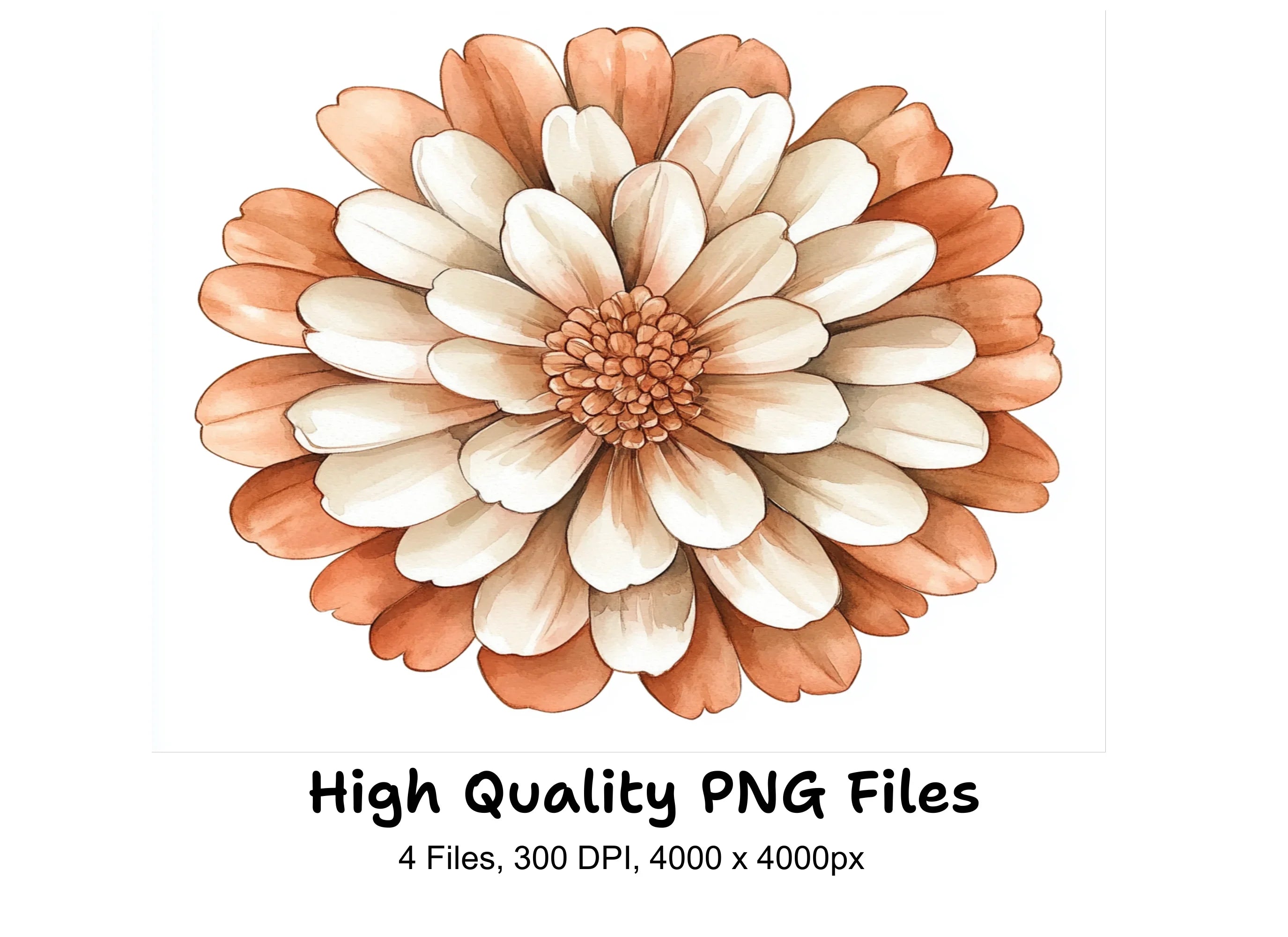 Elegant Terracotta Floral Clipart Bundle