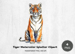 Vibrant Tiger Splatter Clipart Bundle - CraftNest - Digital Crafting and Art