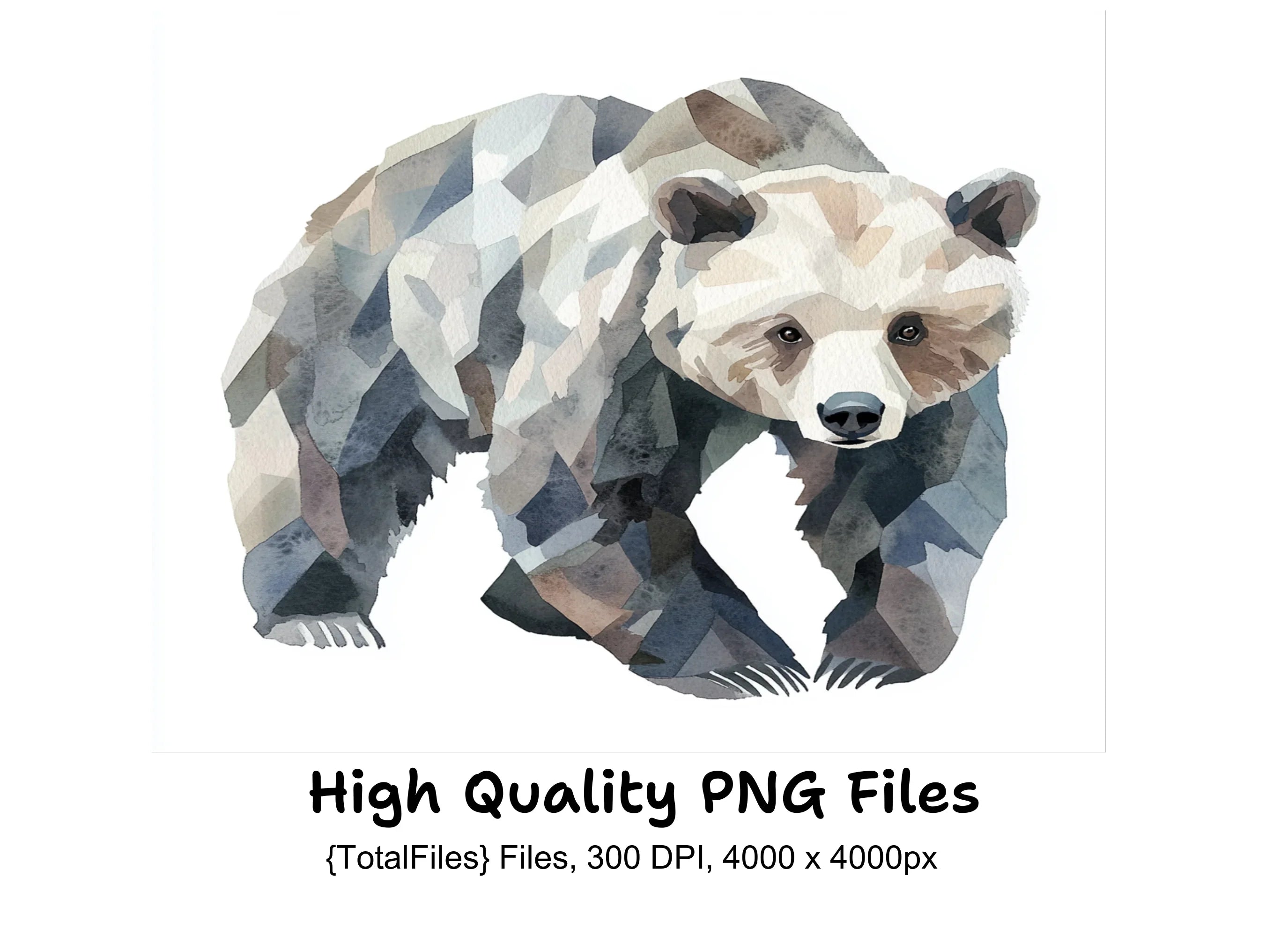 Geometric Bear Clipart Bundle