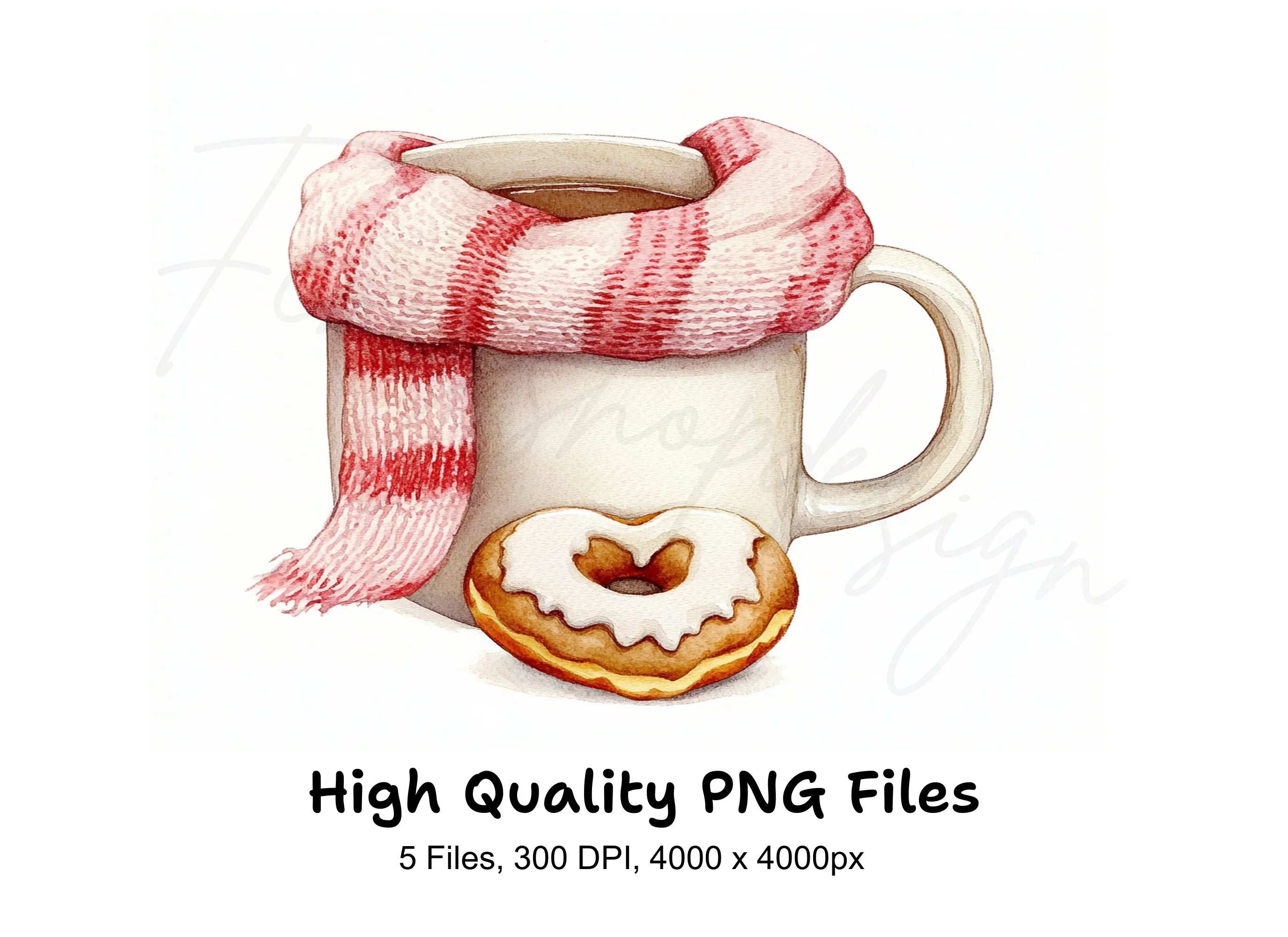 Cozy Winter Donut Clipart Bundle