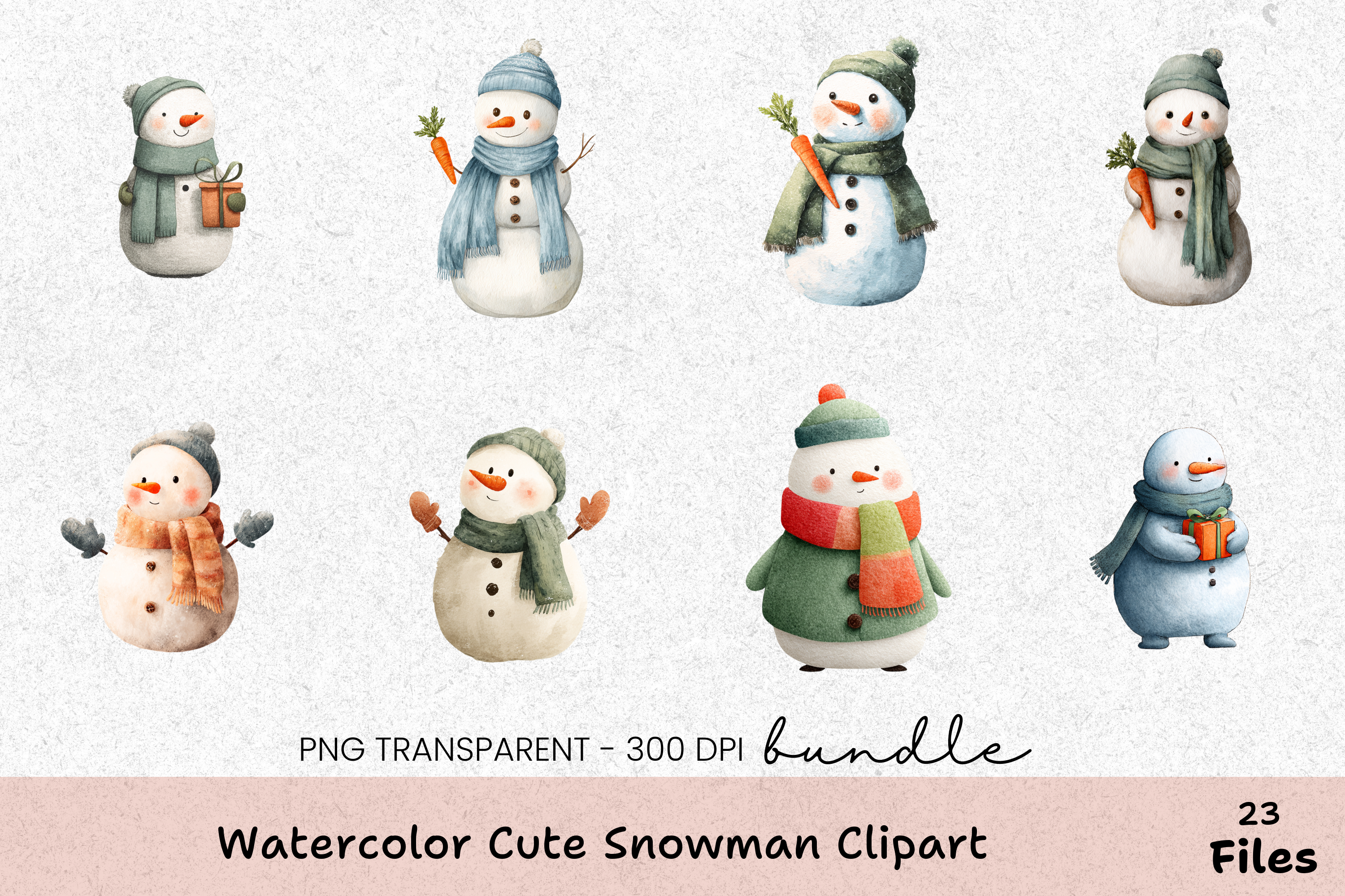 Cute Snowman Clipart Bundle