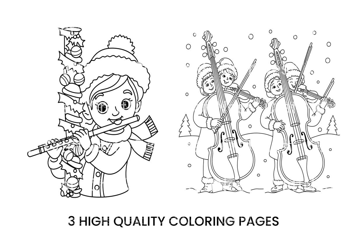 Winter Wonderland Violinists Coloring Books