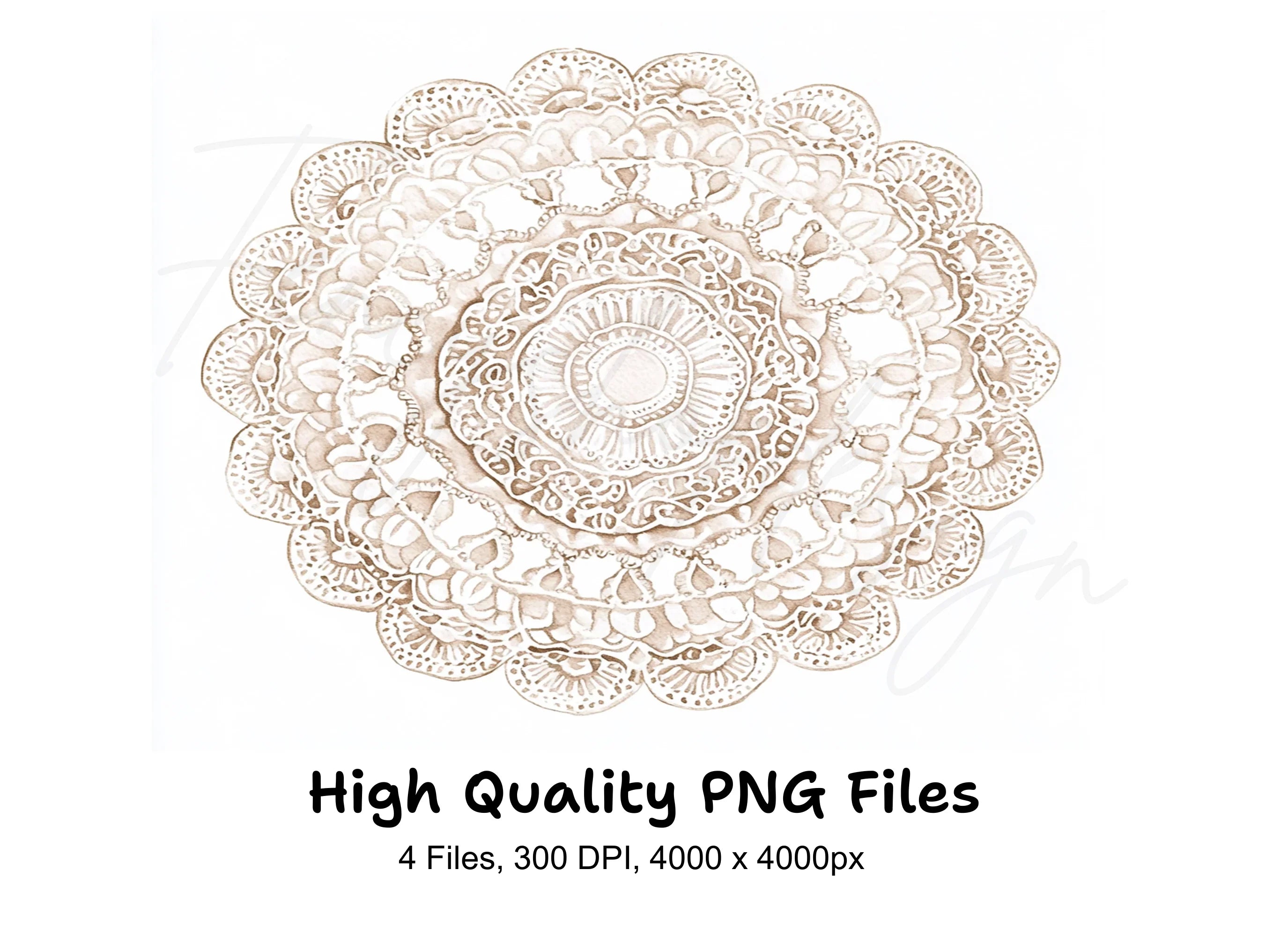 Elegant Lace Doilies Clipart Bundle