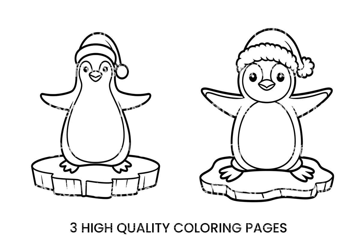 Cute Penguin Christmas Coloring Books
