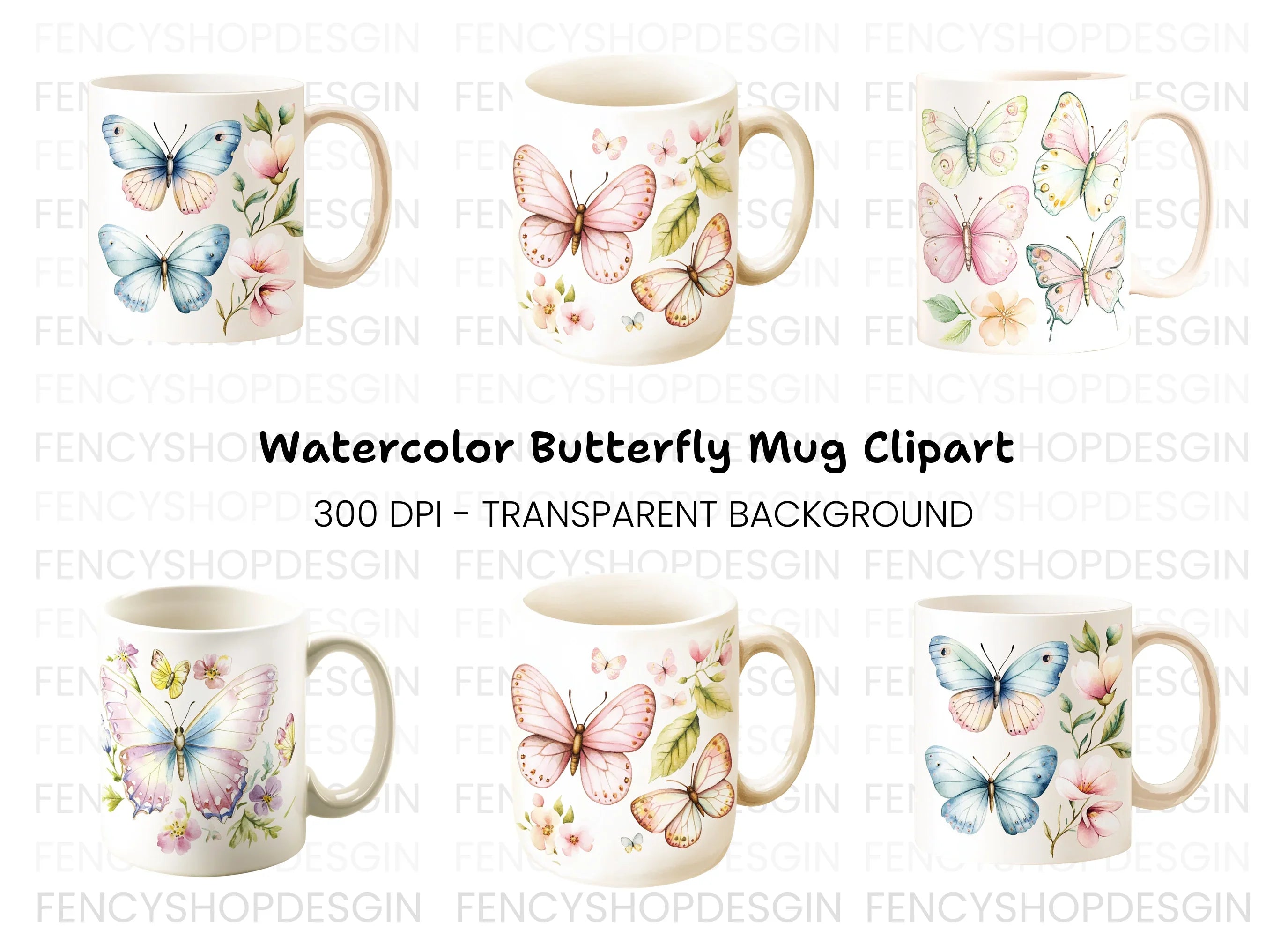 Butterfly Themed Designs Clipart Bundle