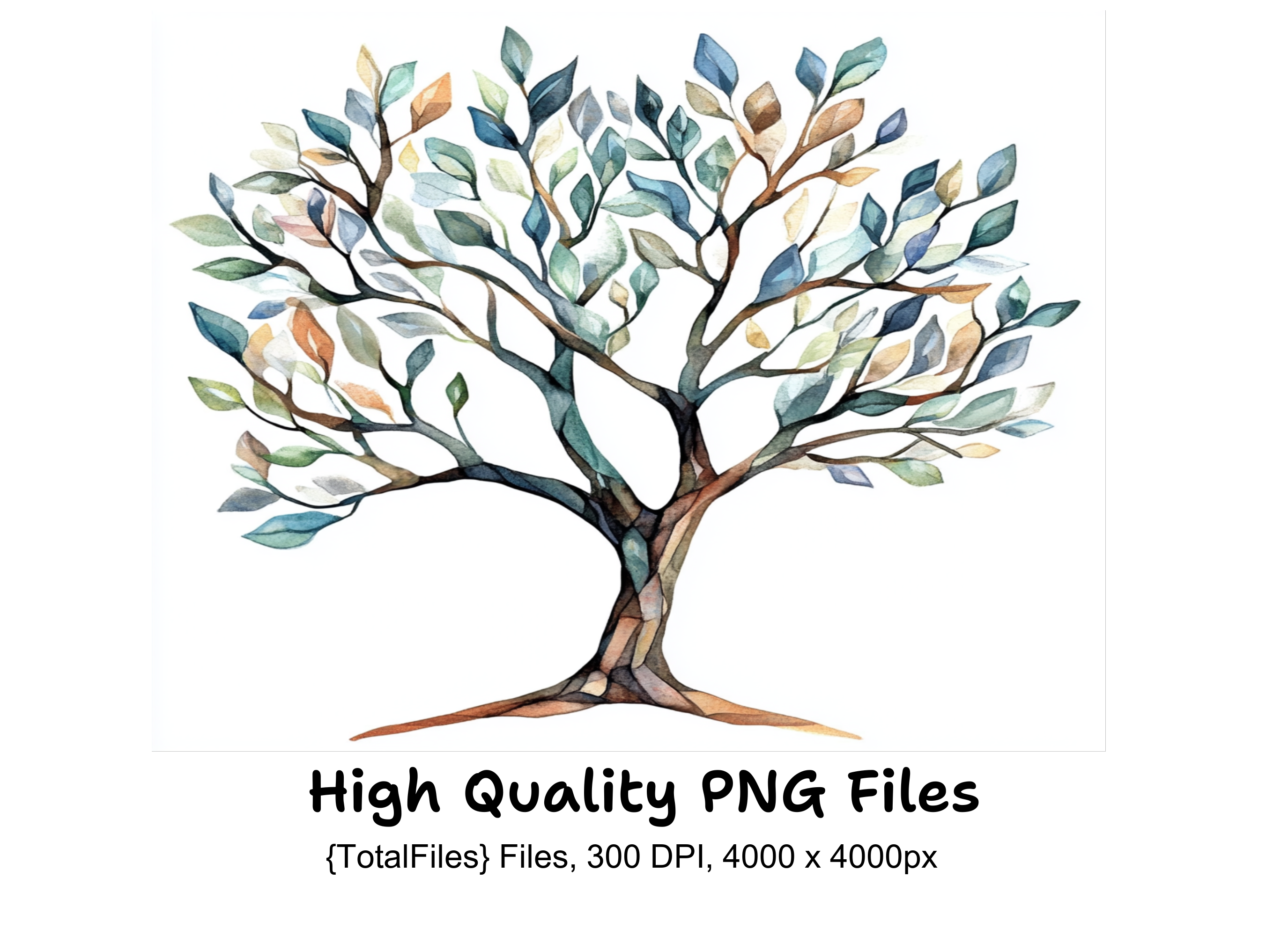 Abstract Tree of Life Clipart Bundle