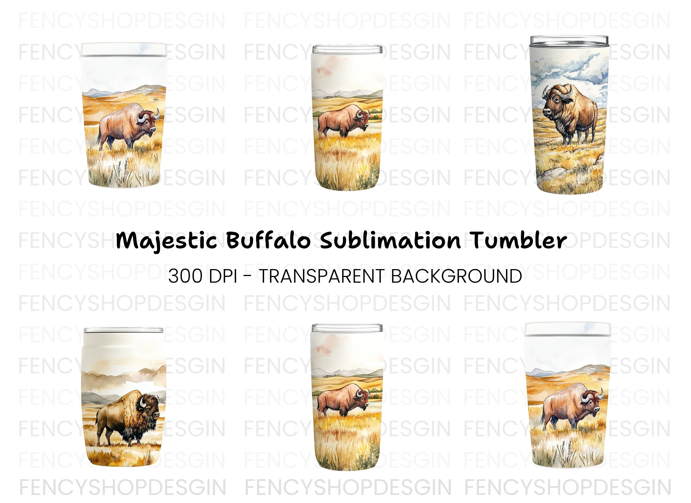 Bison Tumbler Clipart Bundle