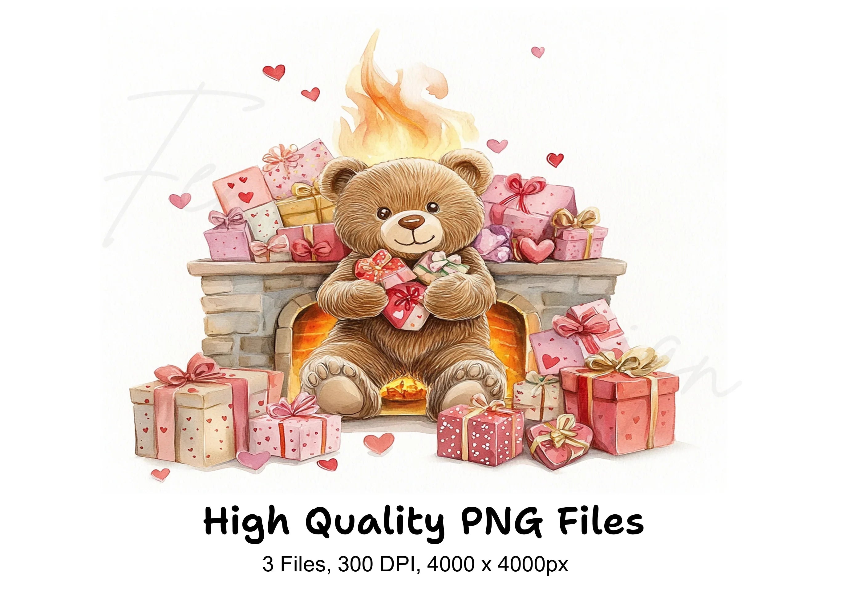 Teddy Bear Valentine Day Clipart Bundle