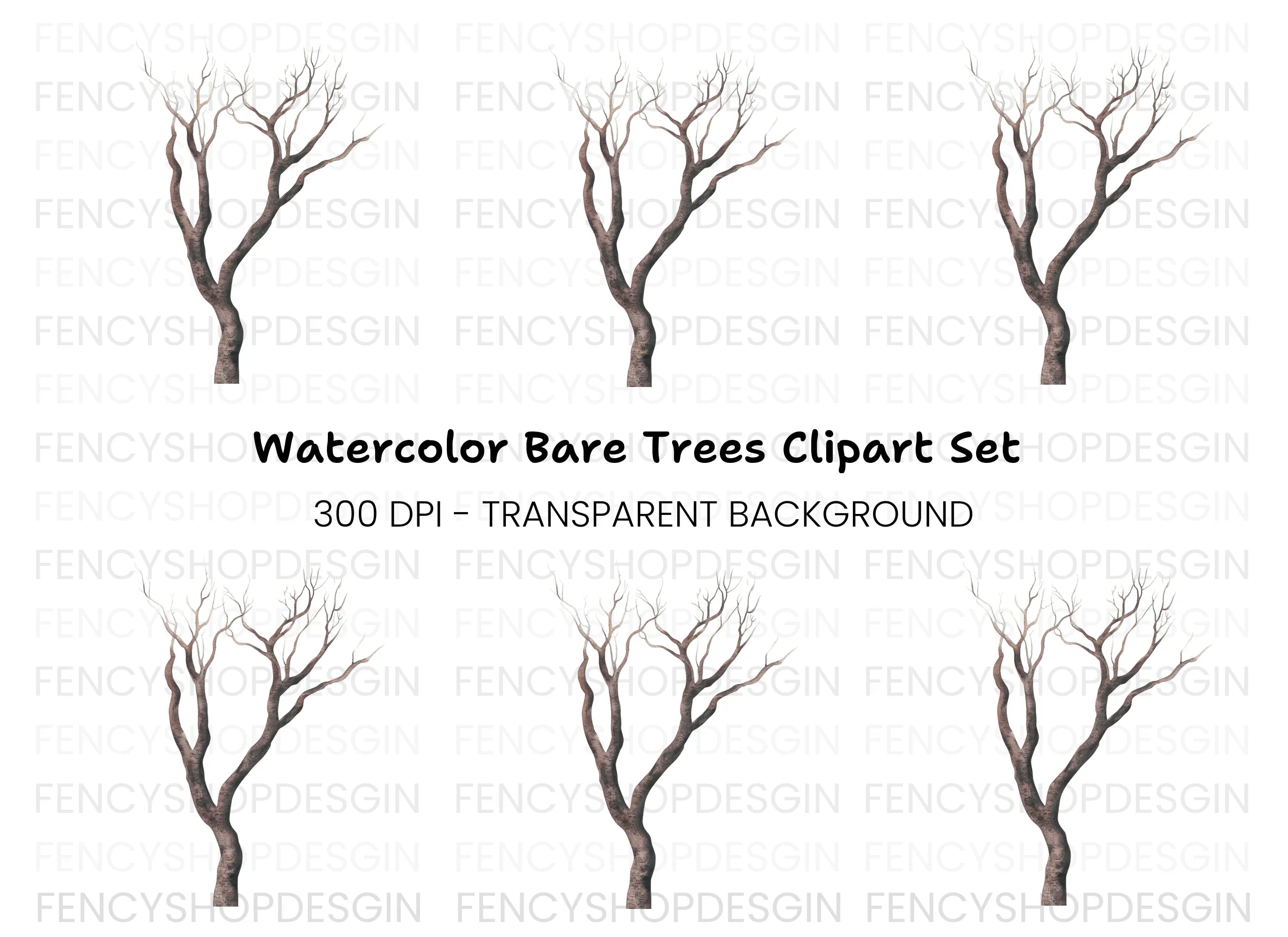 Bare Tree Branches Clipart Bundle