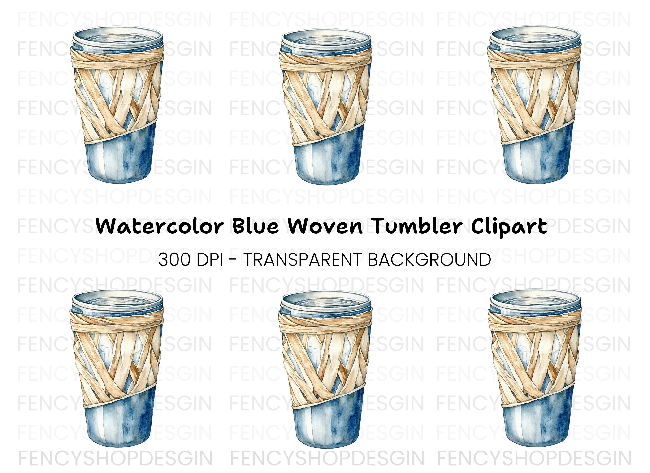 Woven Glass Tumblers Clipart Bundle