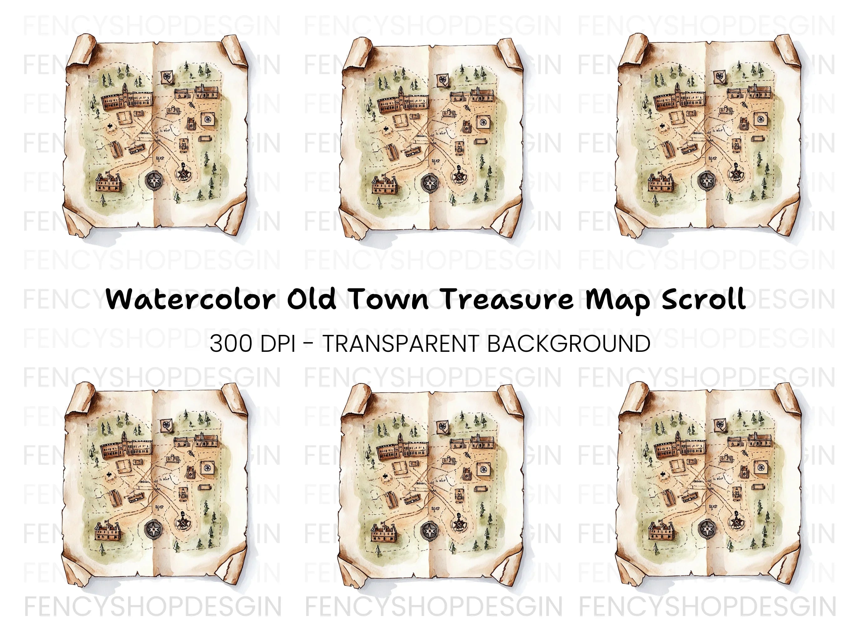 Hand Drawn Military Base Map Clipart Bundle