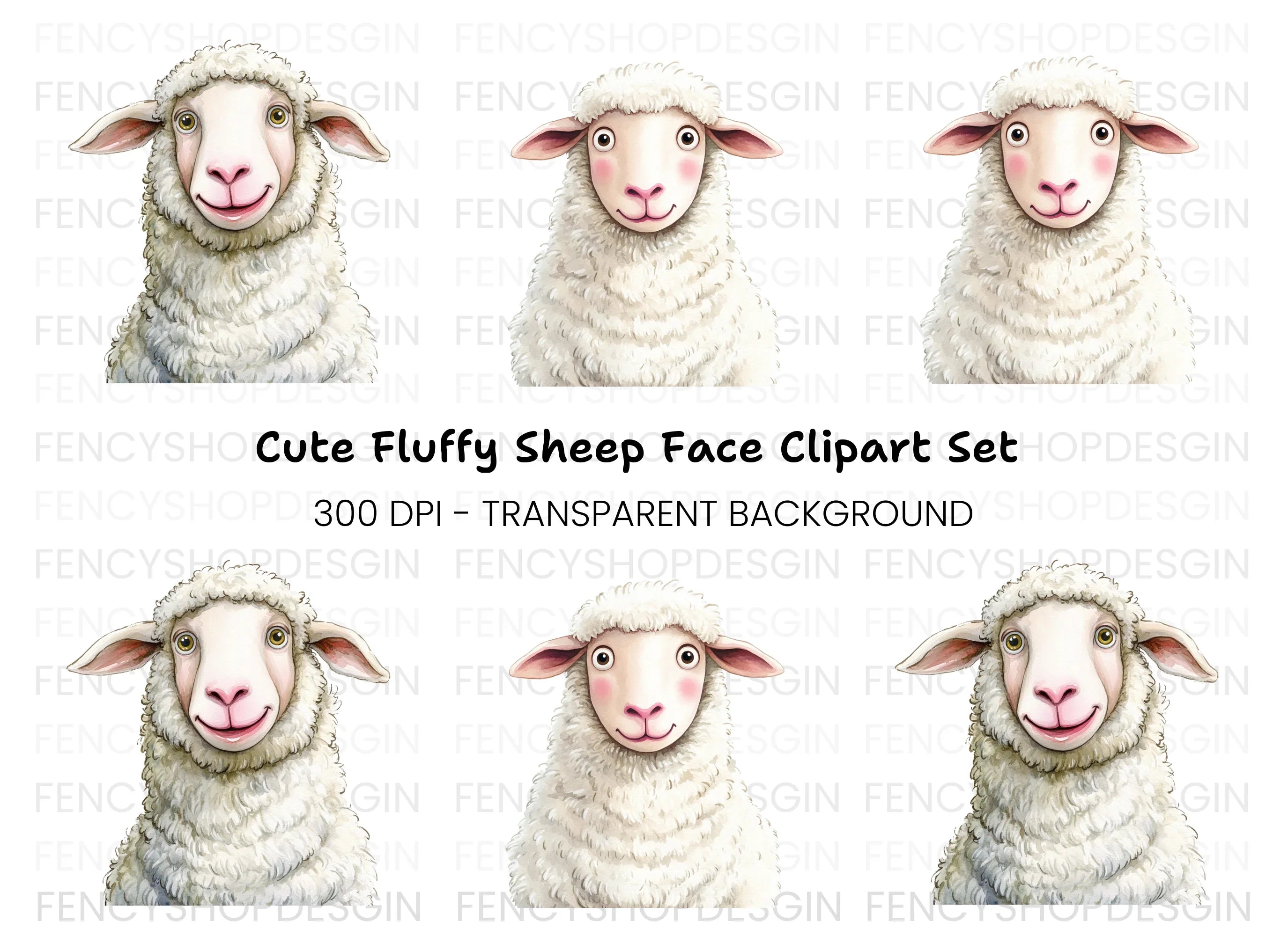 Cute Sheep Clipart Bundle