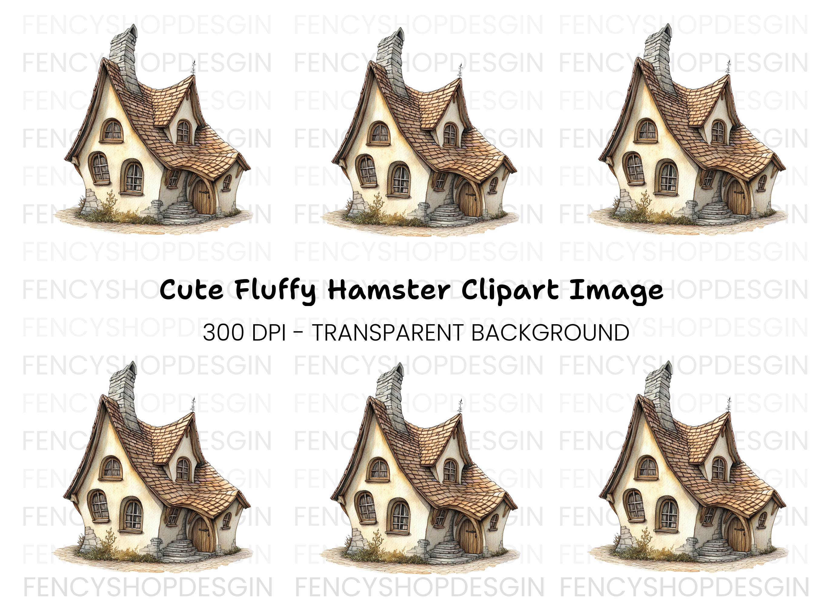 Charming Fantasy Cottage Clipart Bundle