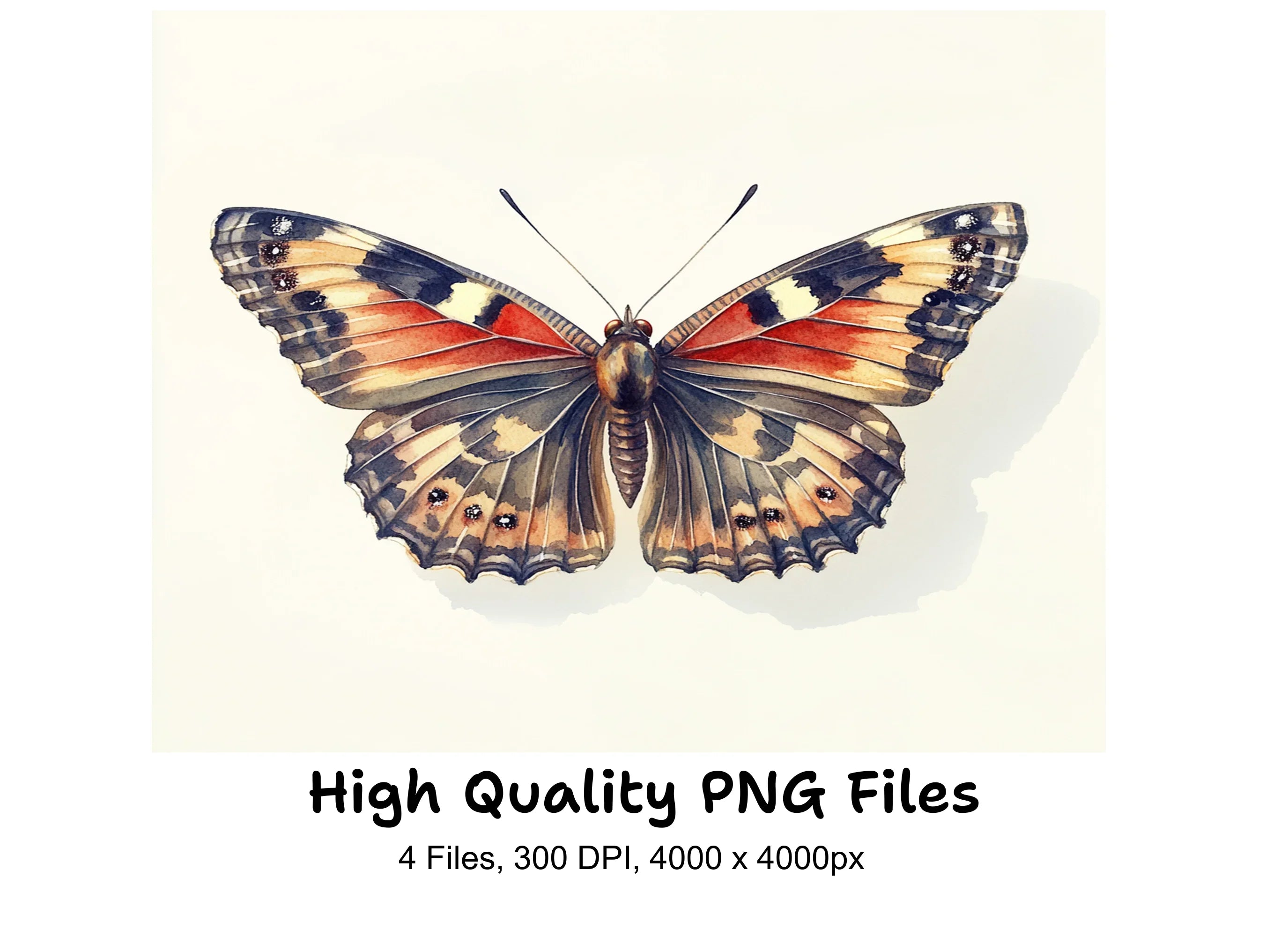 Vibrant Tortoiseshell Butterfly Clipart Bundle