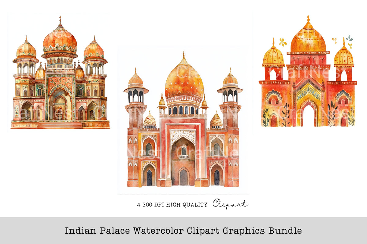 Indian Palace Graphics Clipart Bundle