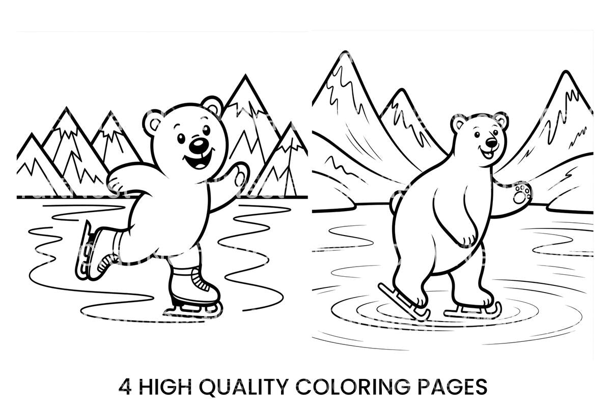 Polar Bear Ice Skating Fun Coloring Books