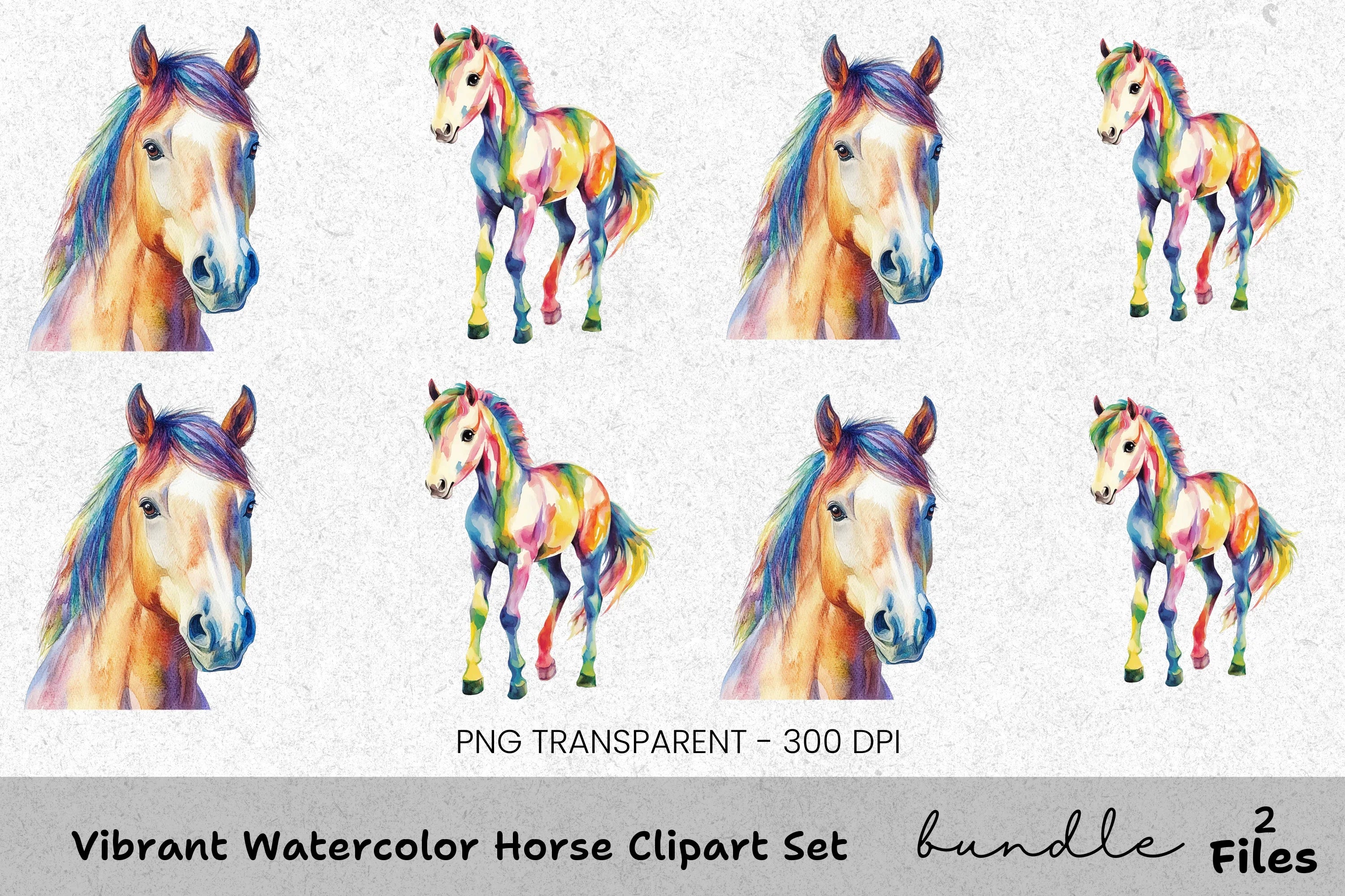 Vibrant Horse Clipart Bundle