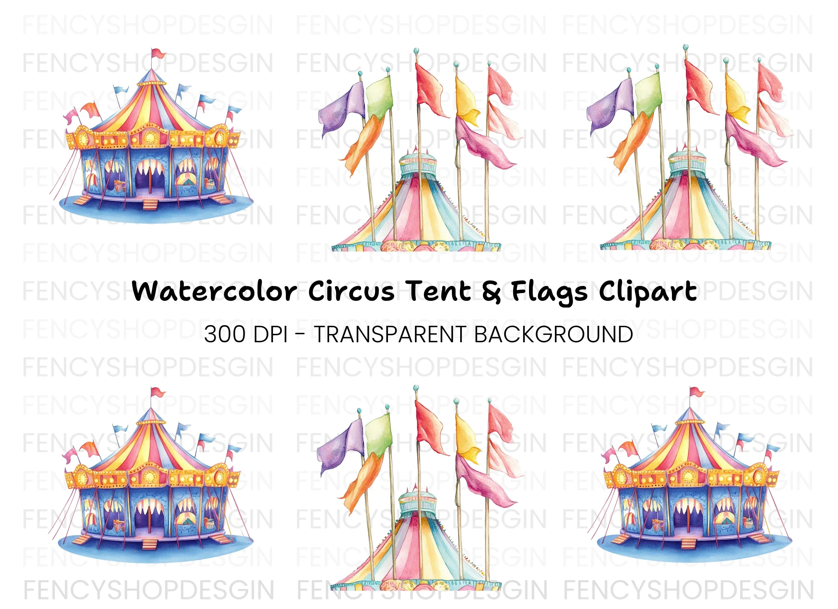 Circus Tent Clipart Bundle
