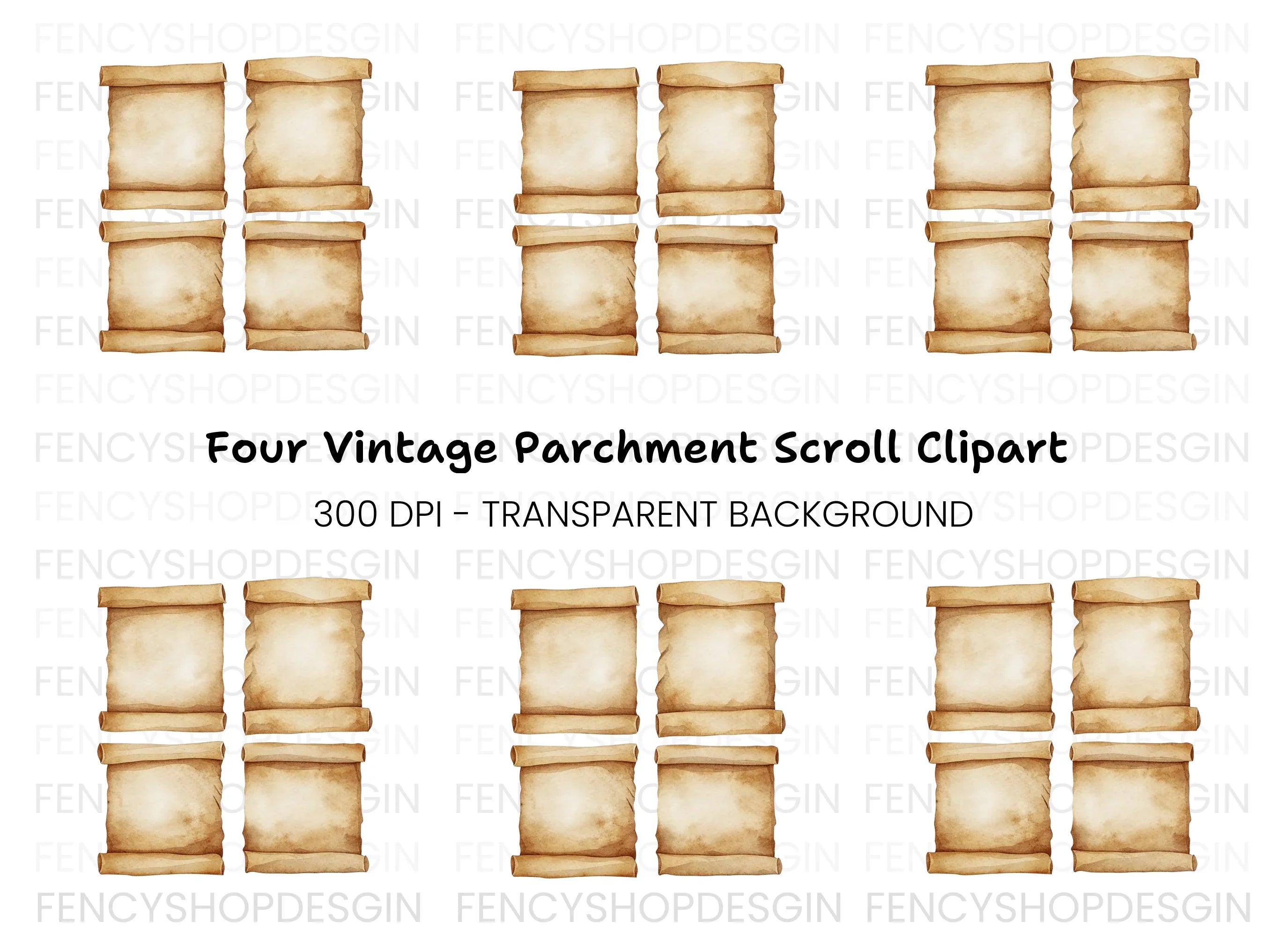 Vintage Scroll Clipart Bundle