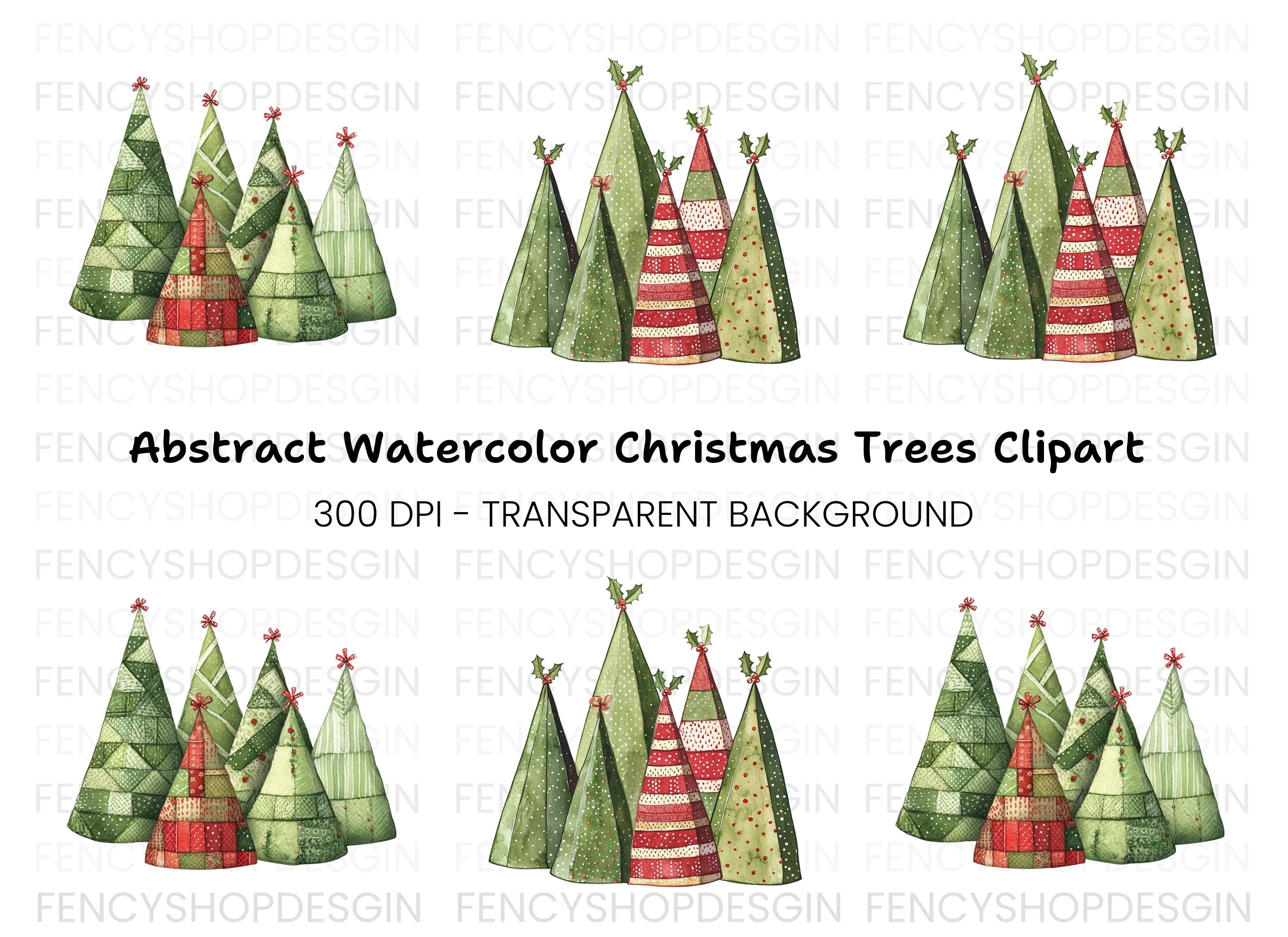 Christmas Tree Clipart Bundle