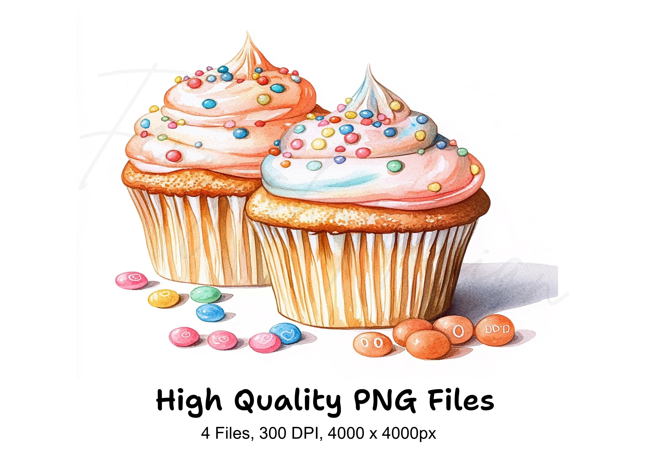 Vibrant Cupcake with Sprinkles Clipart Bundle