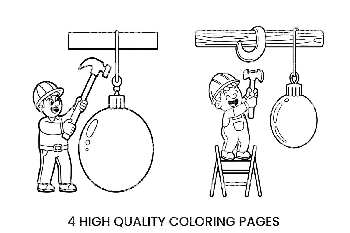 Christmas Ornament Construction Coloring Books
