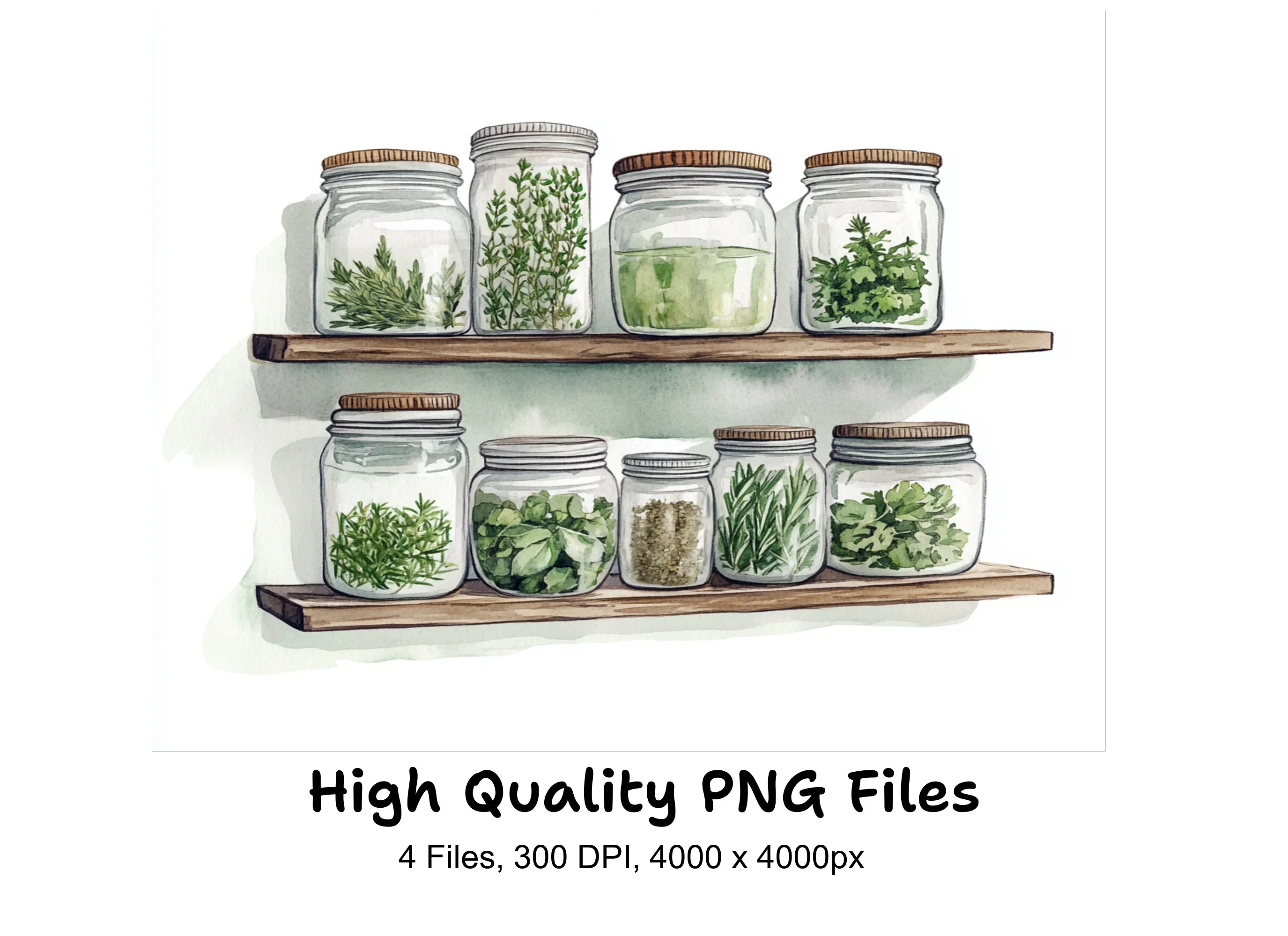 Herbal Pantry Illustrations Clipart Bundle