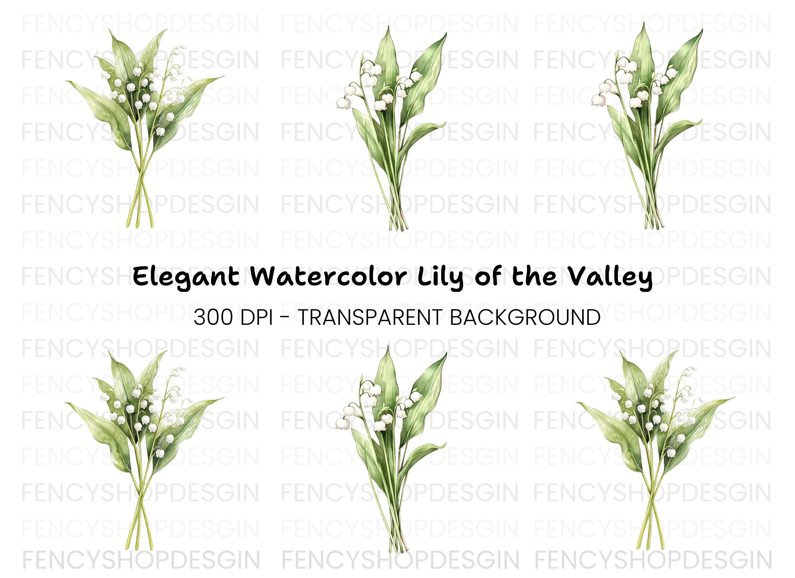 Lily of the Valley Clipart Bundle