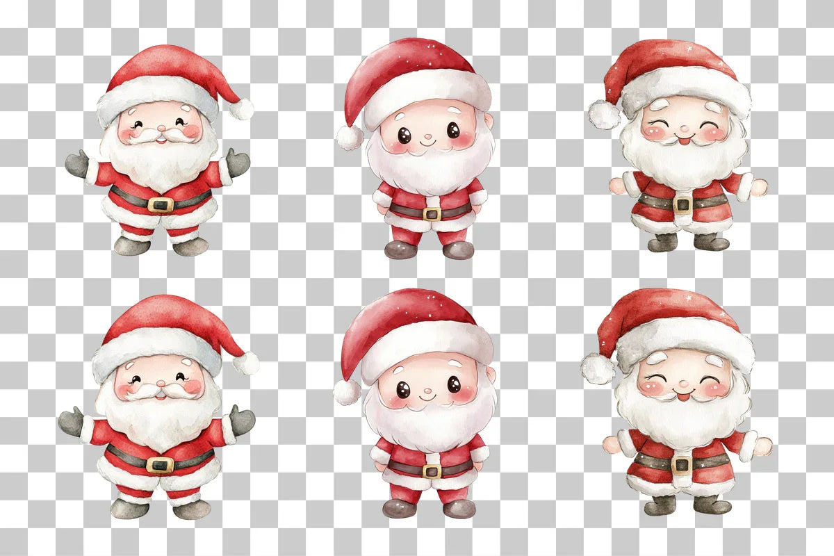 Cute Santa Claus Clipart Bundle - CraftNest - Digital Crafting and Art