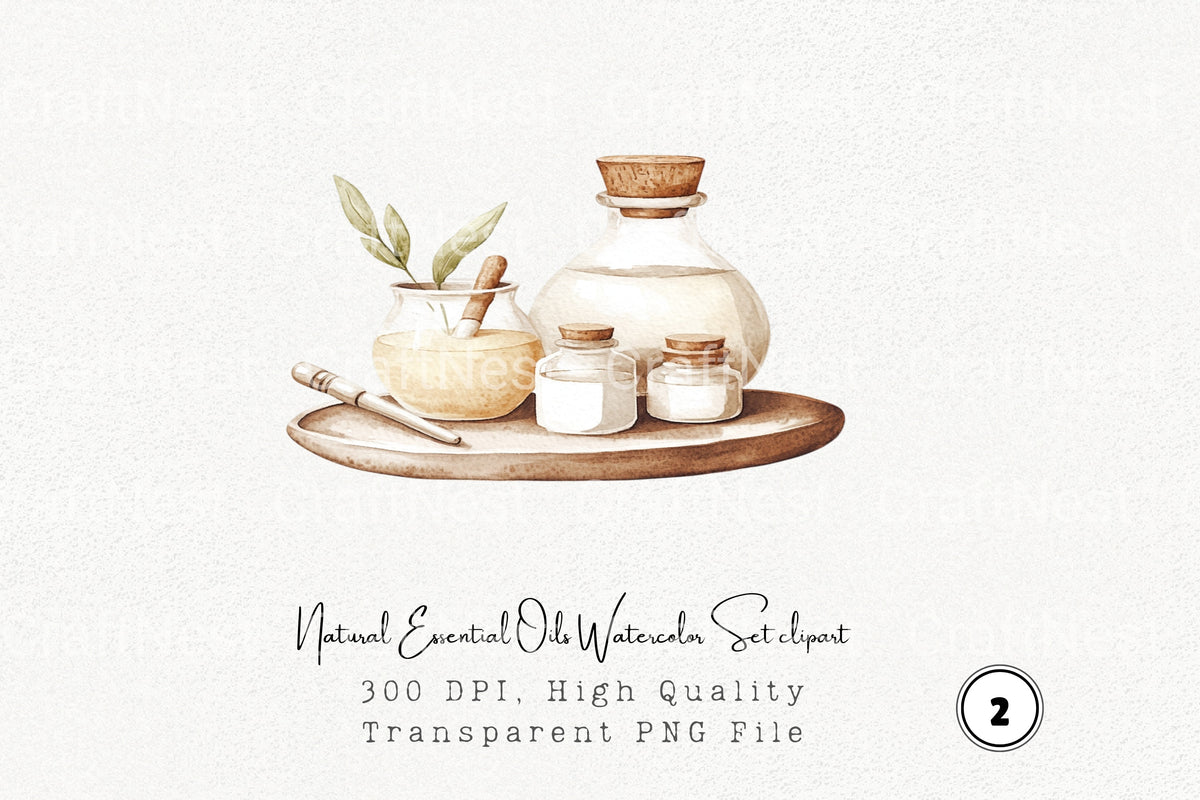 Natural Essential Oils Clipart Bundle