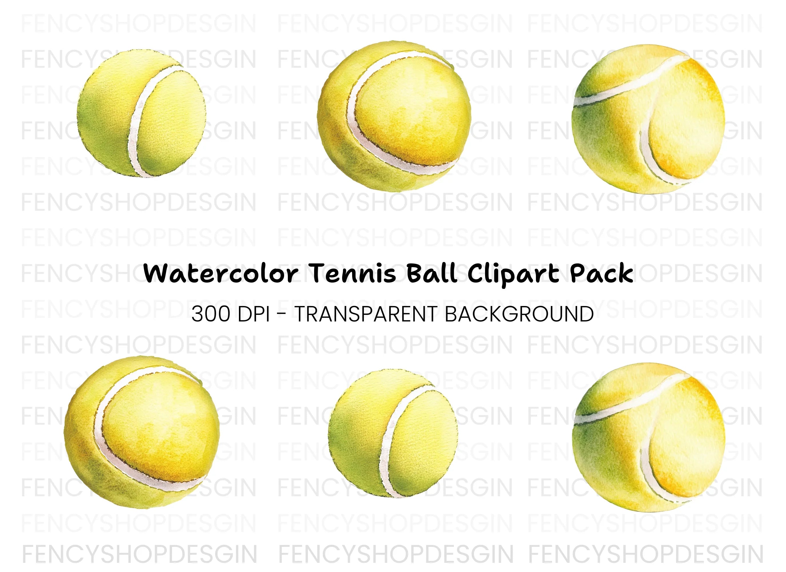 Tennis Ball Clipart Bundle