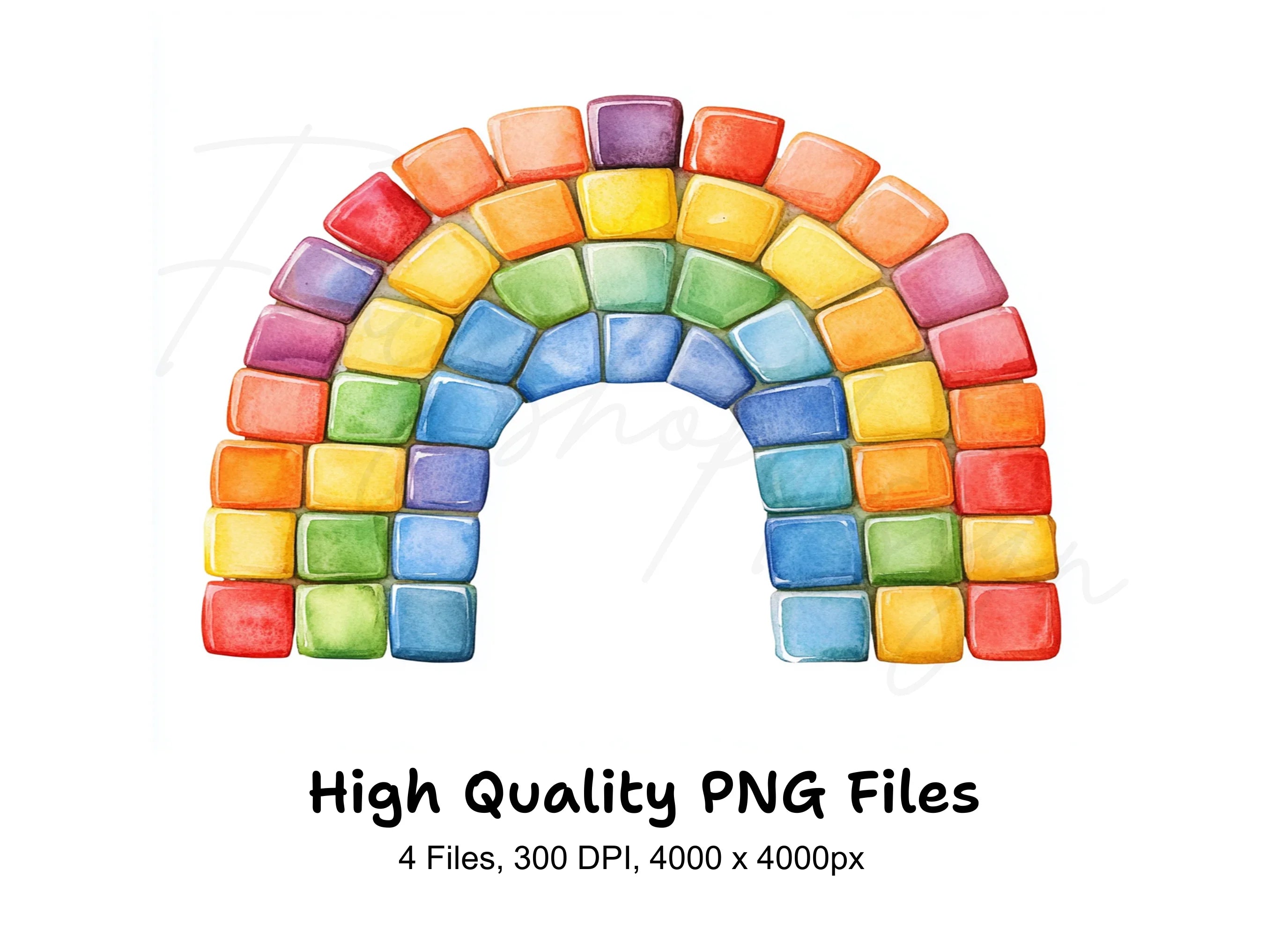 Rainbow Block Clipart Bundle