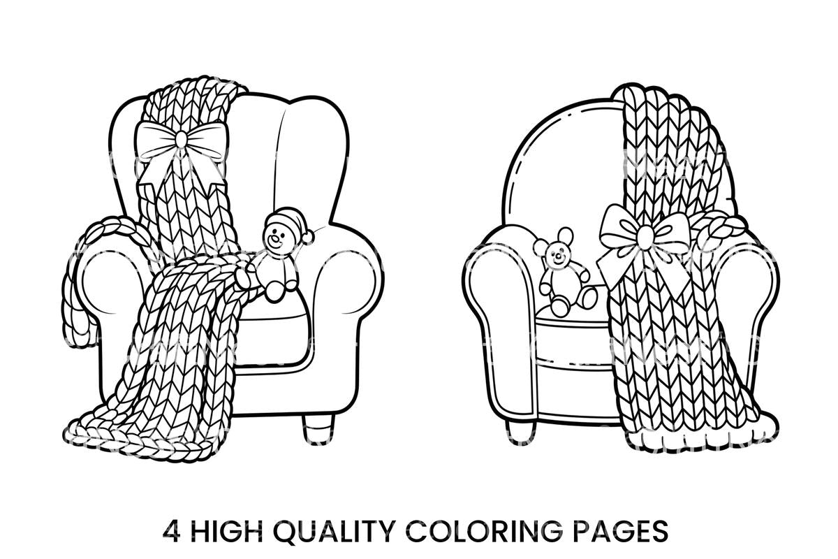 Cozy Armchair Winter Coloring Books