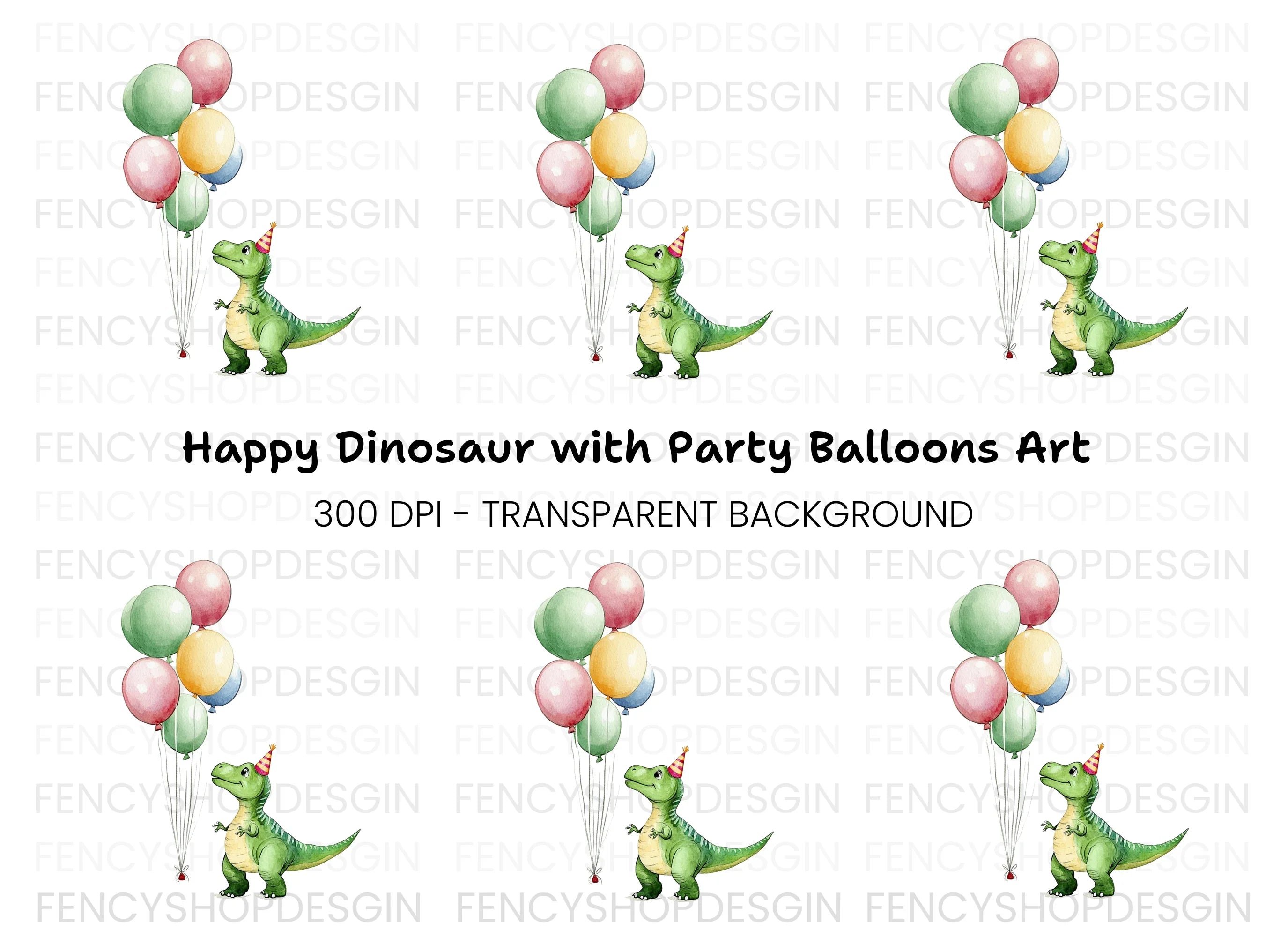 Cute Dinosaur Birthday Party Clipart Bundle