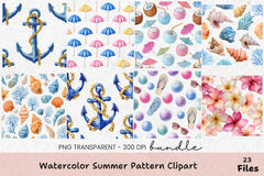 Summer Pattern Clipart Bundle - CraftNest - Digital Crafting and Art