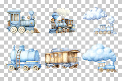 Train Clipart Bundle: Colorful Train Illustrations - CraftNest - Digital Crafting and Art
