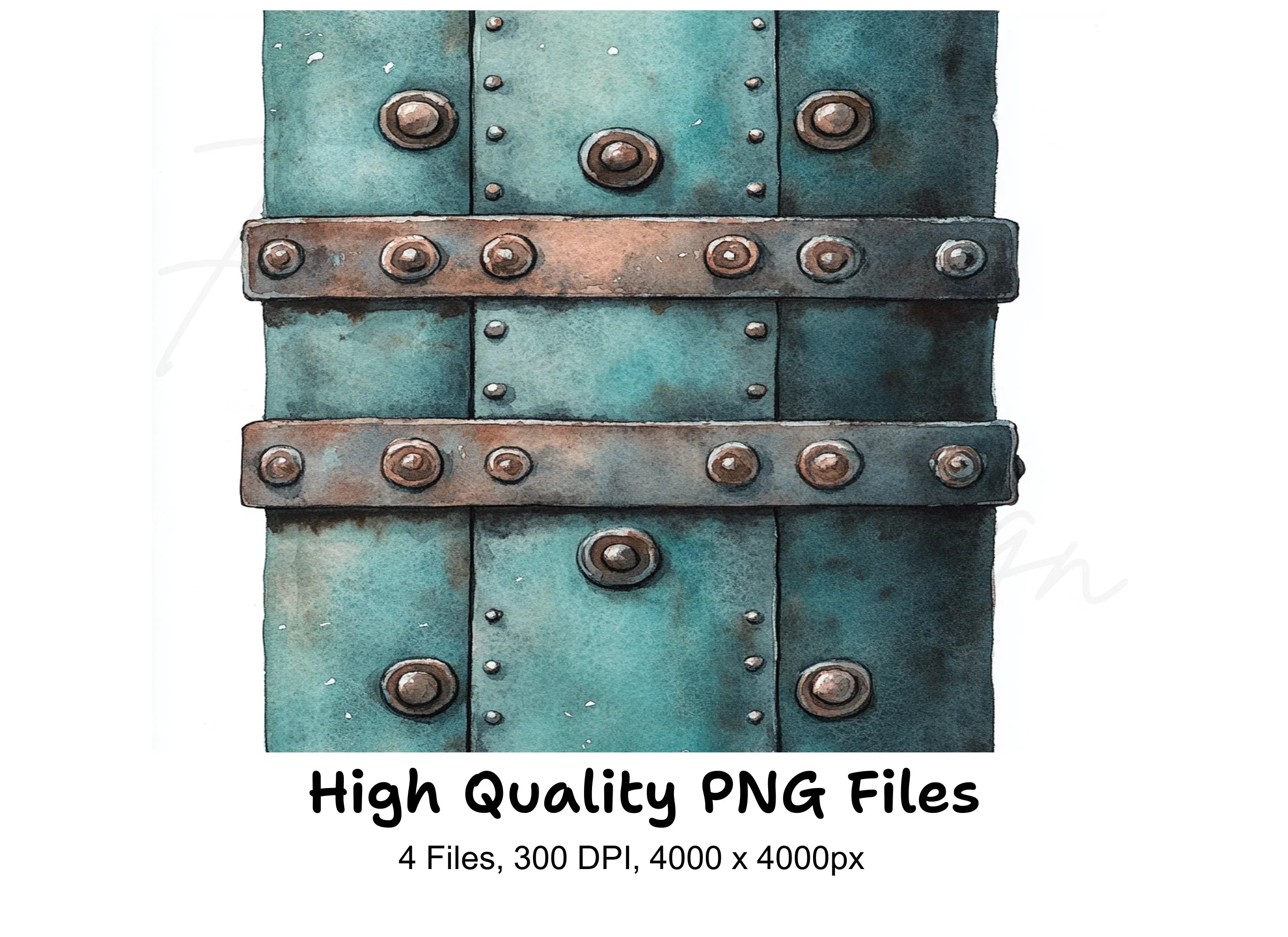 Steampunk Metal Texture Clipart Bundle