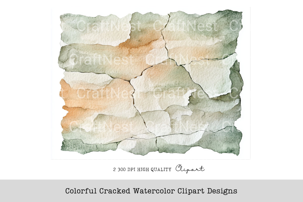 Colorful Cracked Designs Clipart Bundle