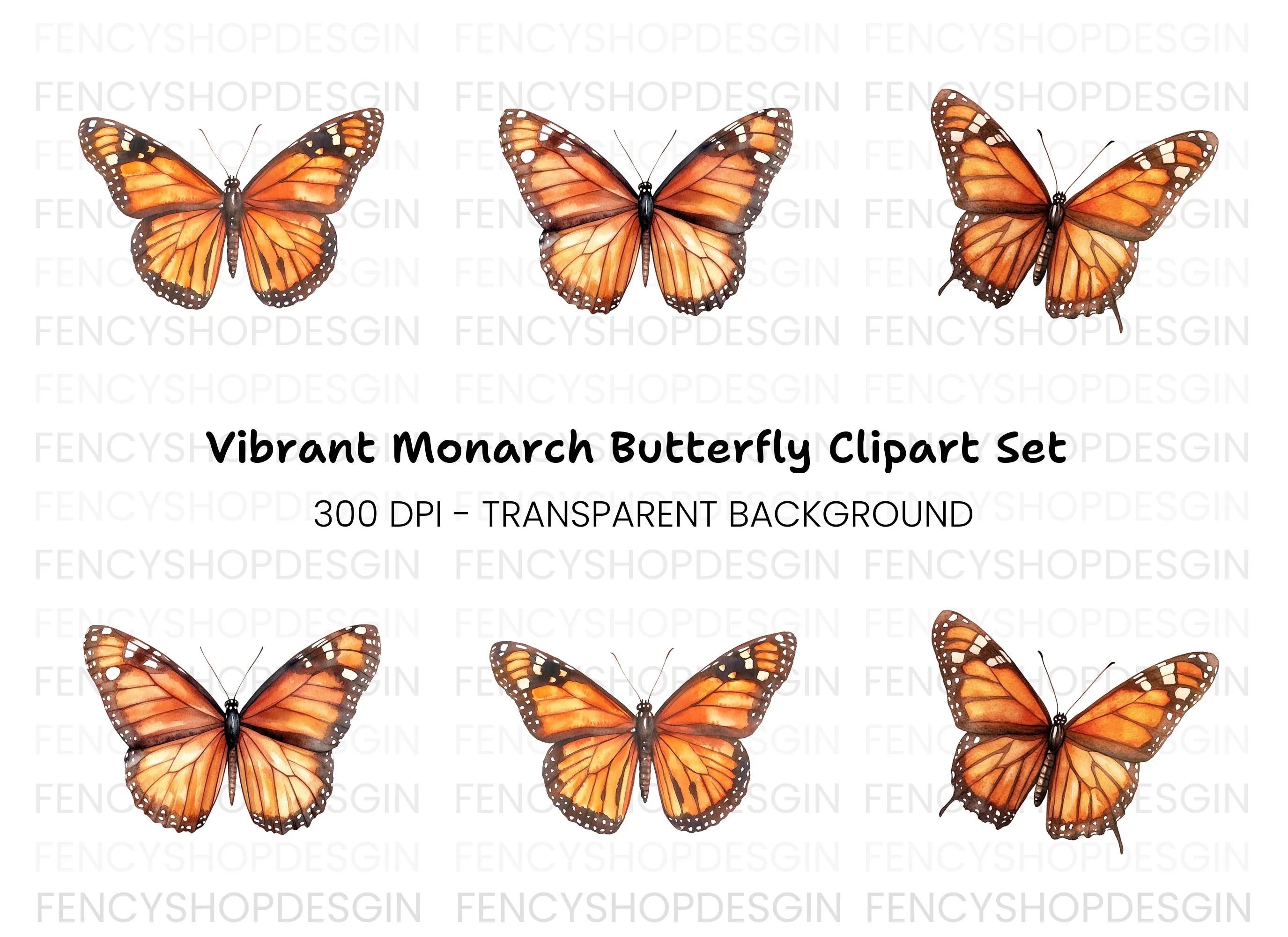 Monarch Butterfly Clipart Bundle