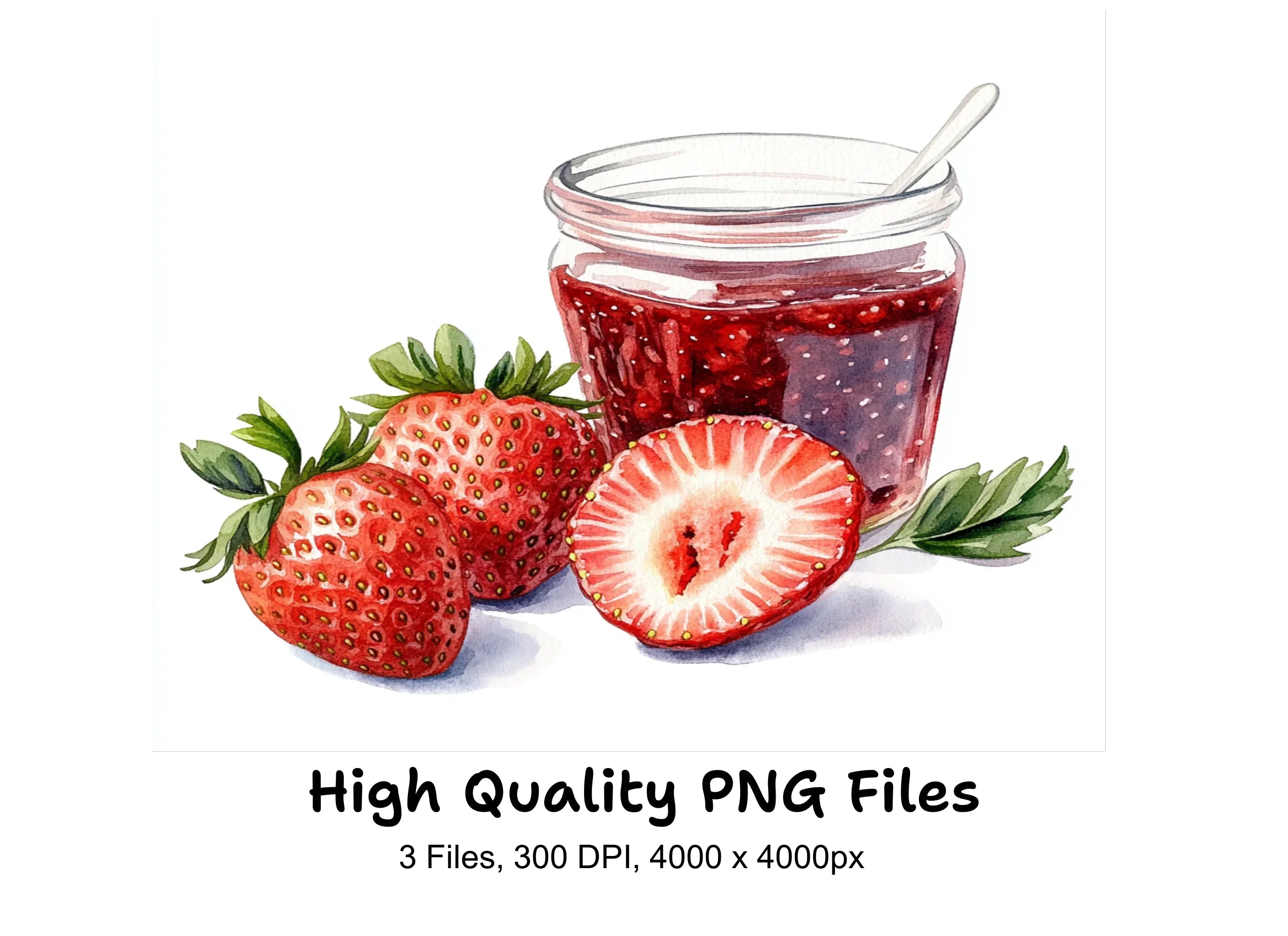 Fresh Strawberry Jam Clipart Bundle