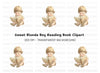 Sweet Baby Reading Book Clipart Bundle